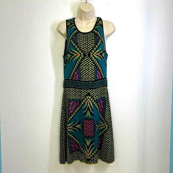 Gianni Bini - Colorful Patterned Sleeveless  Sweater Dress Size Large - Picture 1 of 12